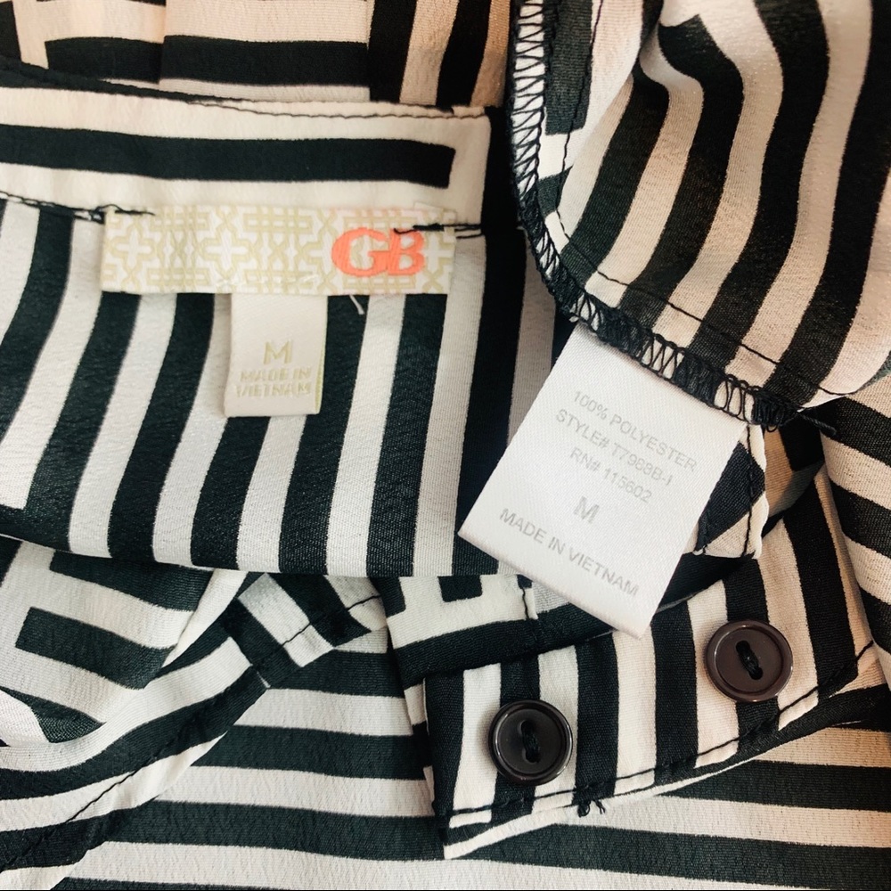 Gianni Bini / Black White Hi-Low Halter Button Up - Picture 6 of 8